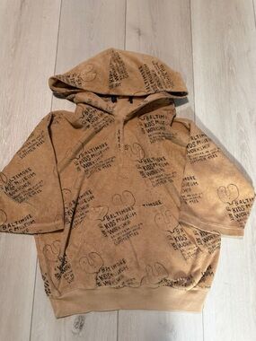 Boys Valore Button Tan Graphic Hoodie with All-Over Print (tag missing )